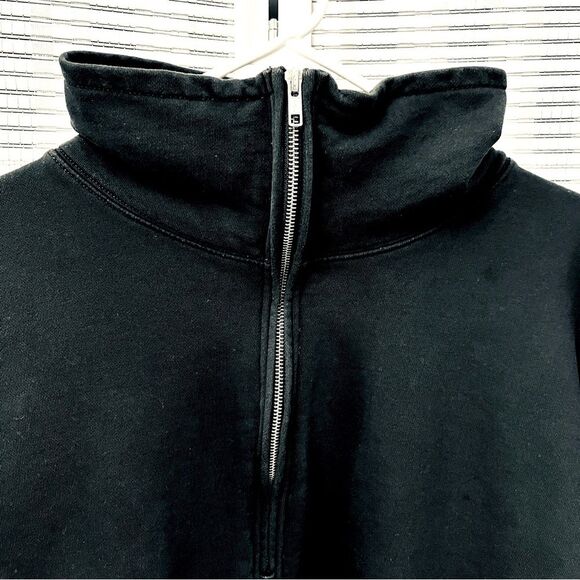 J Crew Black French Terry half  zip sweatshirt XXL - Picture 3 of 10